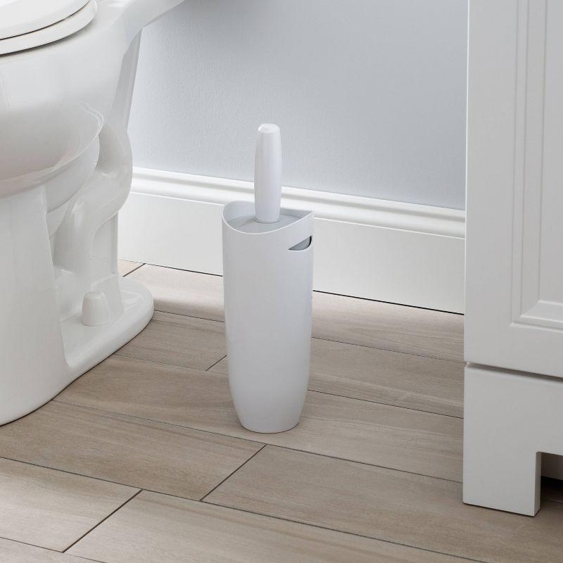 Contour Toilet Brush Holder White - Bath Bliss