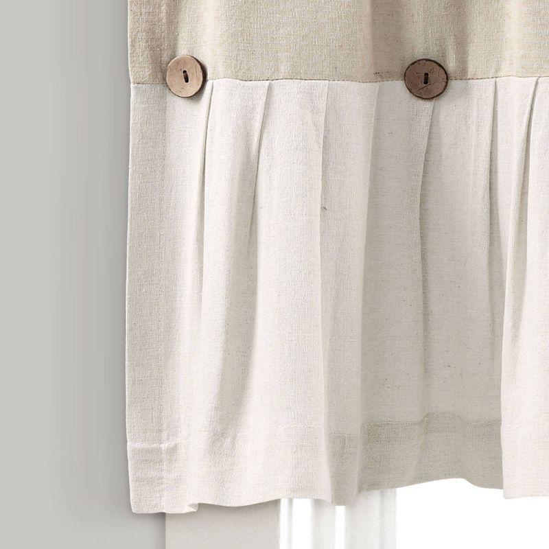 18"x52" Farmhouse Linen Button Window Valance - Lush Décor