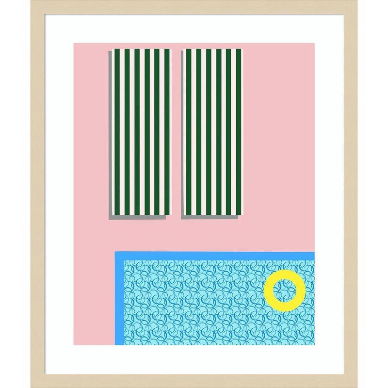 Svelte Natural Framed Abstract Poolside Fun II Poster Print