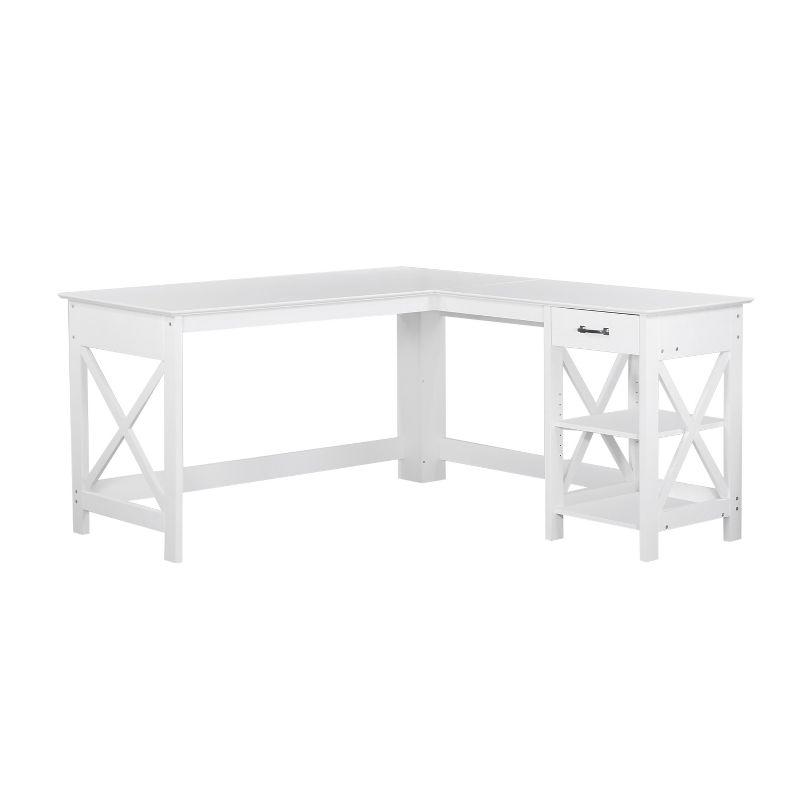 Saint Birch L-Desk, White