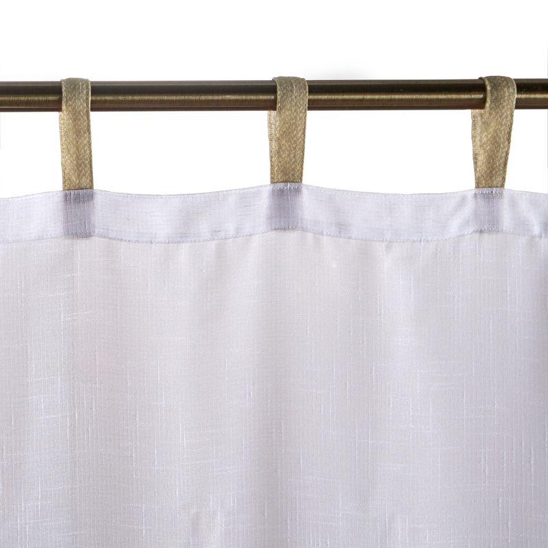 Darien Indoor/Outdoor Sheer Tab Top Single Window Curtain for Patio, Porch, Cabana - 52 x 108 - White - Elrene Home Fashions