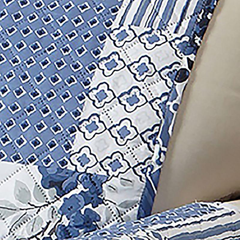 Reversible Stitched Patchwork Sofa Furniture Protector - Great Bay Home(Loveseat, Navy)