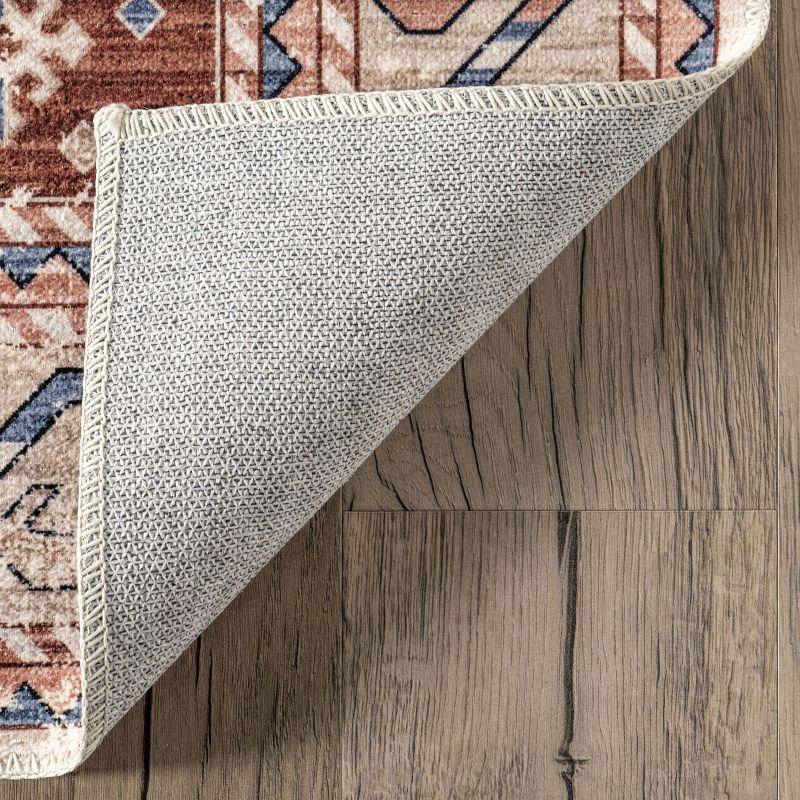 Nuloom Órla Bordered Pet Friendly Machine Washable Area Rug, 4' x 6', Rust