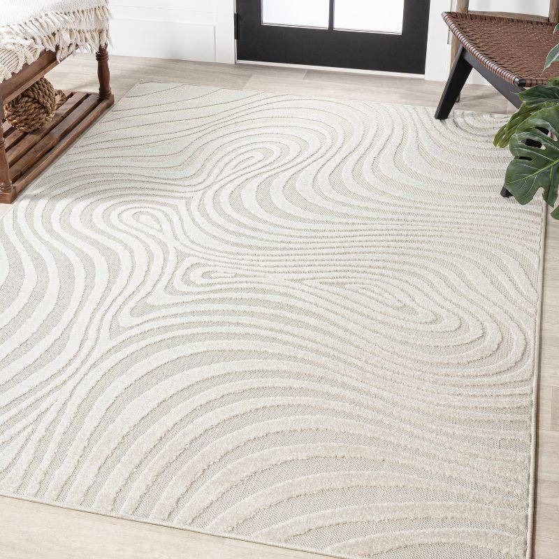 JONATHAN Y Maribo High-Low Abstract Groovy Striped Indoor/Outdoor Area Rug