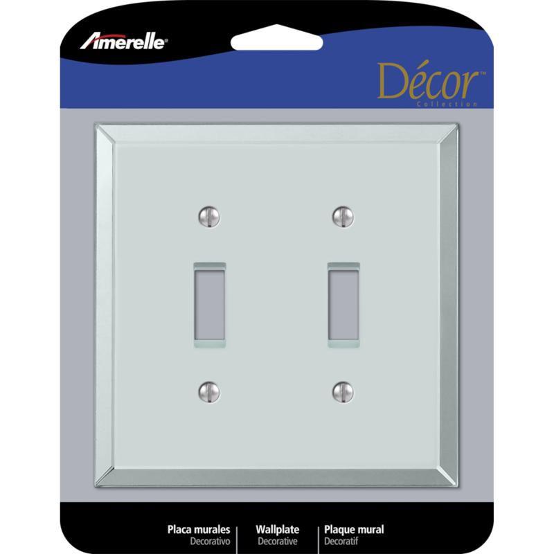 Amerelle Clear Acrylic 2-Gang Beveled Toggle Wall Plate