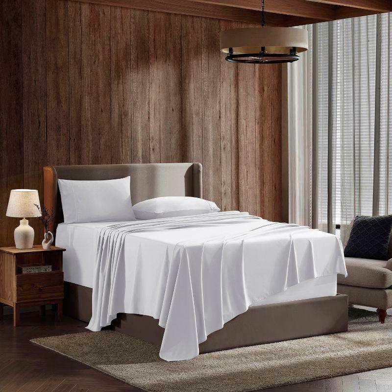 Nestl 4 Piece Full Bed Sheet Set, Deep Pocket Extra Soft Microfiber Full Sheets - White