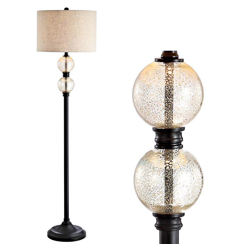 January 60" Black and Bronze Glass Floor Lamp