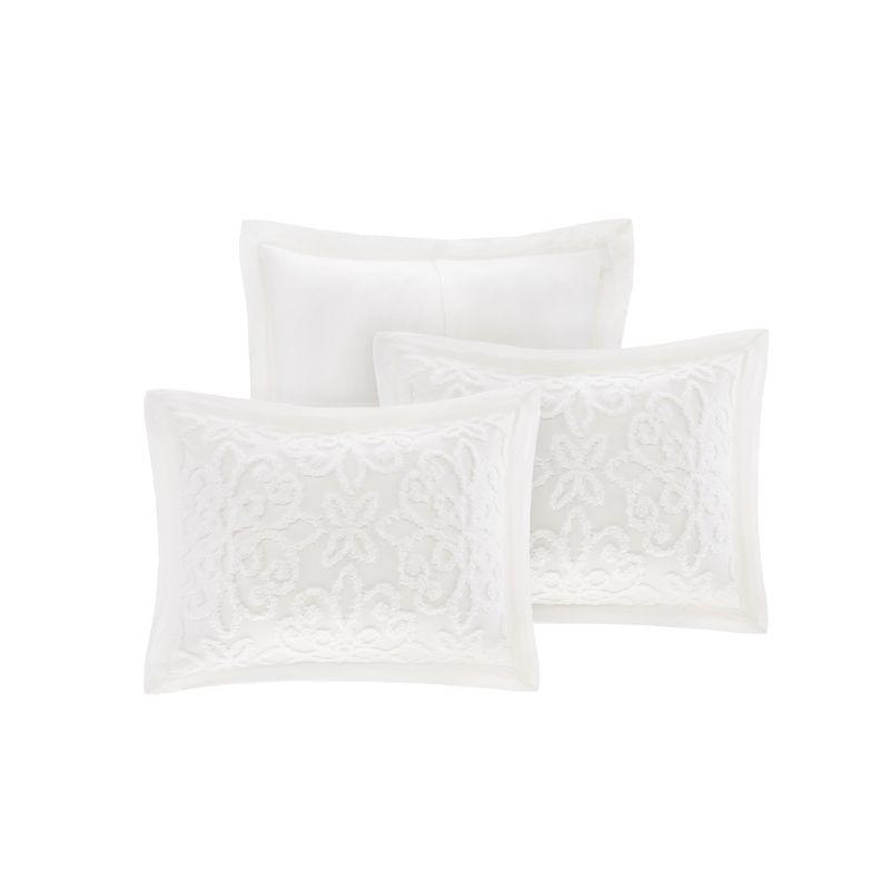 Bright White Medallion Cotton Chenille Cozy Daybed Set, 5 Piece