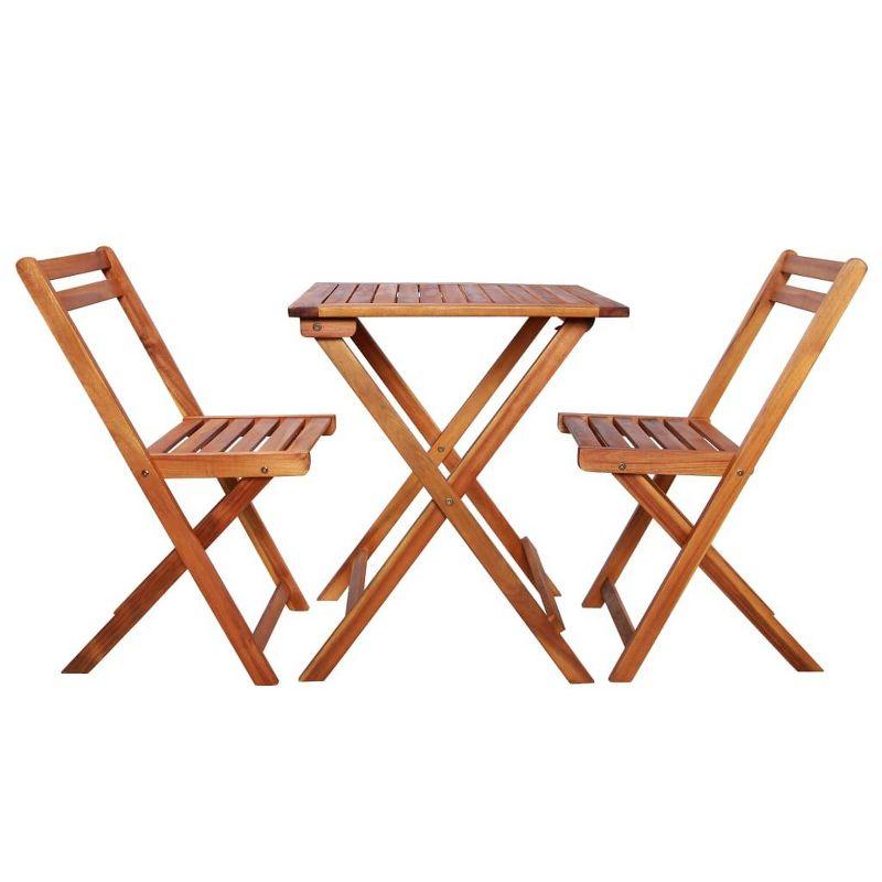 vidaXL Bistro Set Warm Natural Brown Solid Acacia wood Small Foldable
