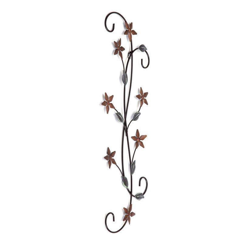 Brewster Chemilla Floral Metal Wall Art: Iron Nature-Inspired Decor, Farmhouse Style, Dry Dust Care