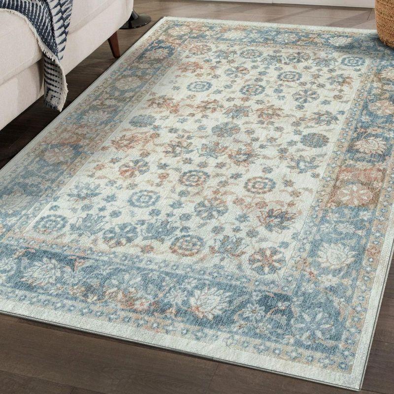 Luxe Weavers Floral Oriental Ivory 5x7 Area Rug