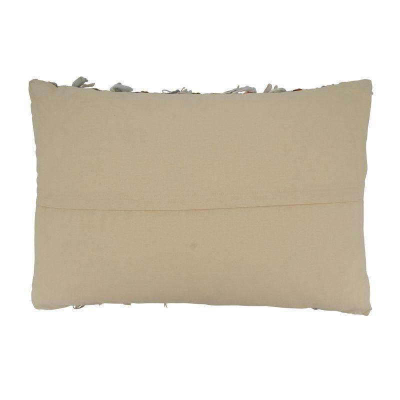Saro Lifestyle Shaggy Striped Throw Pillow With Down Filling, Multi, 16" x 24"