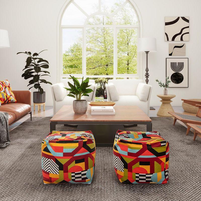 Jennifer Taylor Home Pouf 23" Luxury Oversized Bean Bag Cube Ottoman
