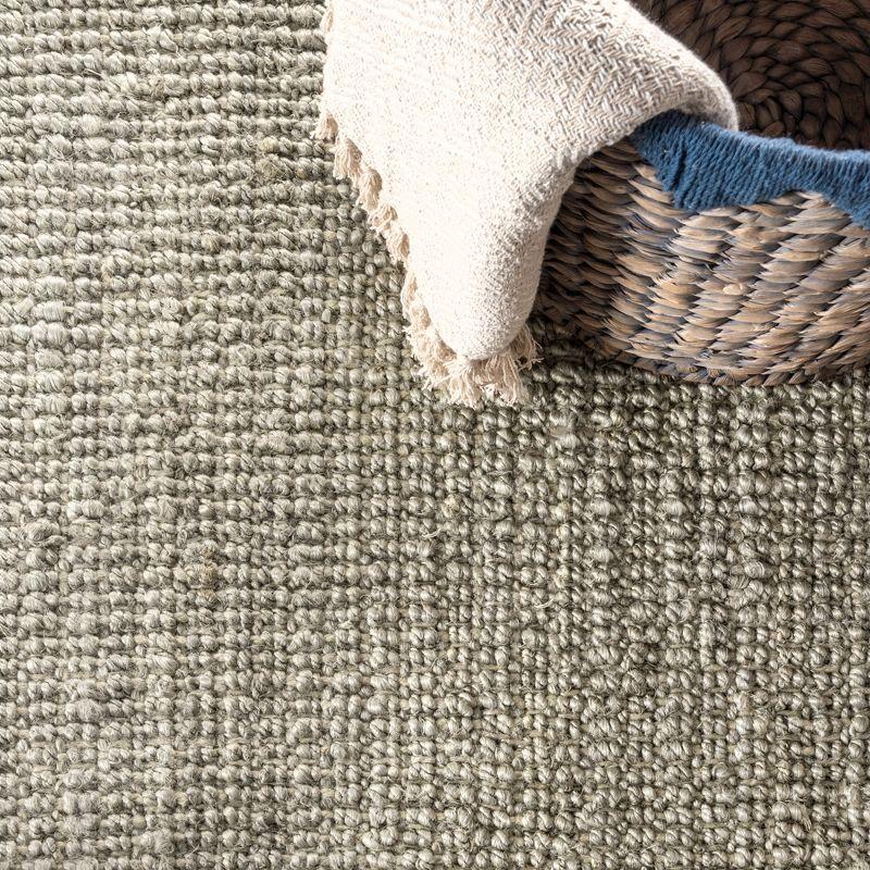 Gray Handwoven Jute Reversible Rectangular Area Rug