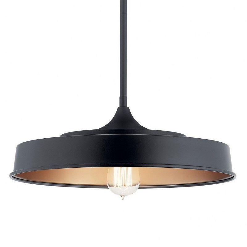 Elias 16" 1 Light Semi Flush Black