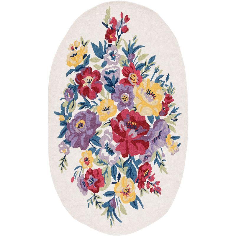 Chelsea HK219 Hand Tufted Area Rug - Ivory/Rose - 3'x5' Oval - Safavieh.