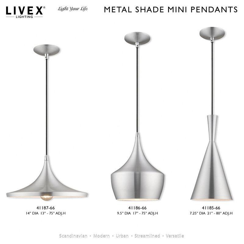 Livex Lighting Metal Shade 1 - Light Chandelier in  Brushed Aluminum