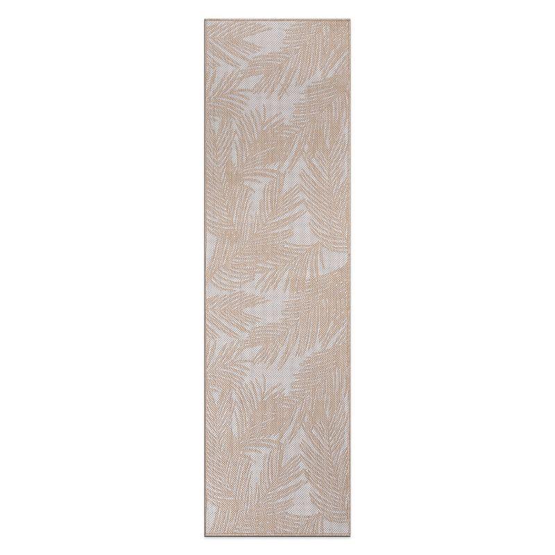World Rug Gallery Contemporary Distressed Leaves Textured Flat Weave Indoor/Outdoor Area Rug - NATURAL 2'x7'