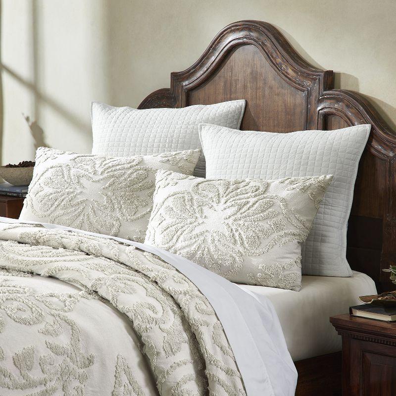 Ivory Elegance Full Cotton Bedspread and Sham Set