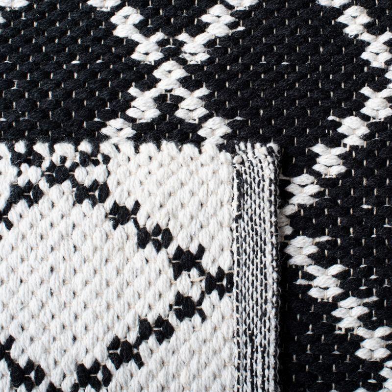 Handwoven Montauk Coastal Black Cotton 8' x 10' Area Rug