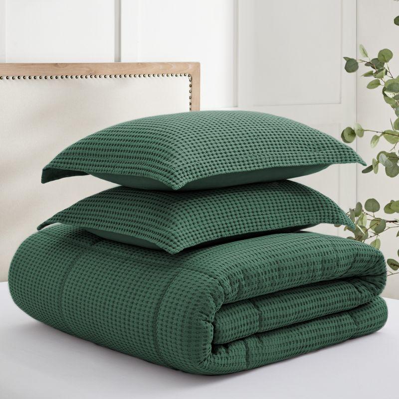 Mills Waffle Forest Green King Comforter Set - Levtex Home