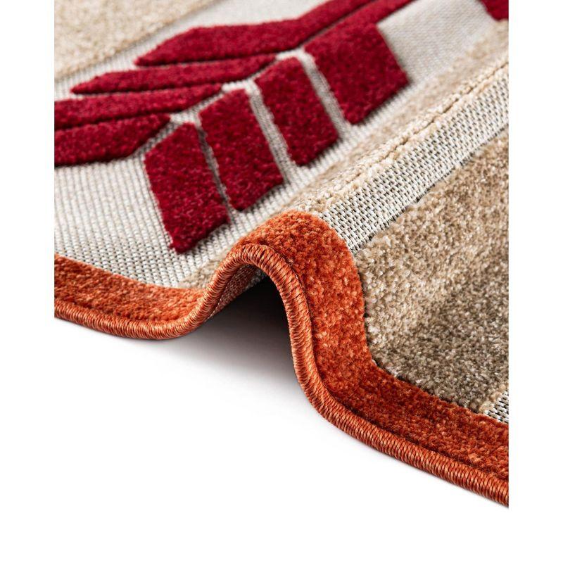 Unique Loom 5' 1 x 8' 0 Burgundy Outdoor Modern Albuquerque Area Rug