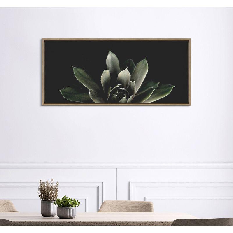 18" x 40" Sylvie Succulent 8 by Emiko and Mark Franzen of F2 Images Framed Wall Canvas Gold - Kate & Laurel All Things Decor