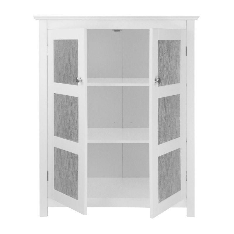 Connor Floor Cabinet White - Elegant Home Fashions: Wood Composite, 3 Shelves, 2 Doors, Anti-Tip Hardware