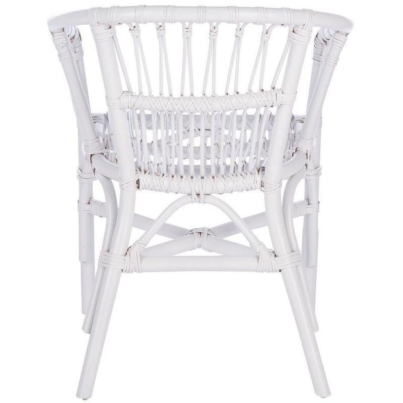 Sustainably Sourced White Rattan Accent Chair Set