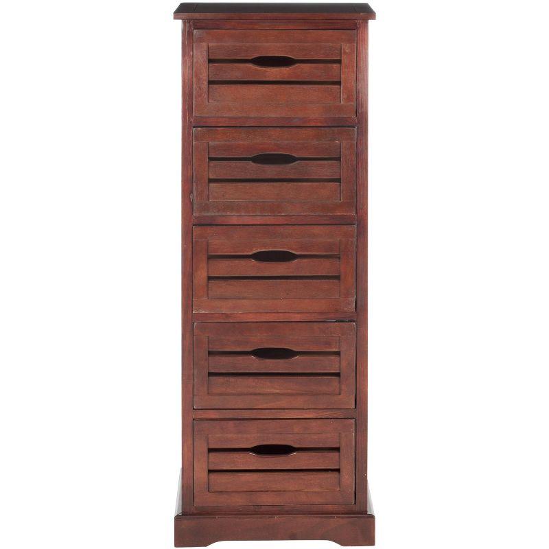 Samara 5 Drawer Cabinet - AMH5714 - Dark Cherry - Safavieh Couture