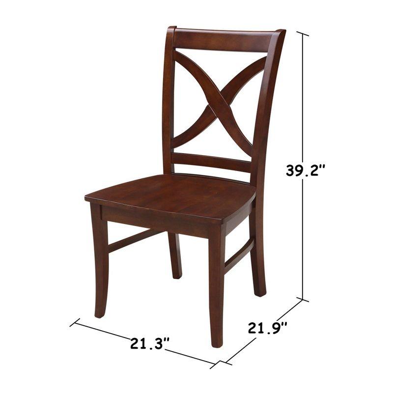 Set of 2 Vineyard Curved X-Back Chairs Espresso - International Concepts: Hardwood Frame, 250lb Capacity