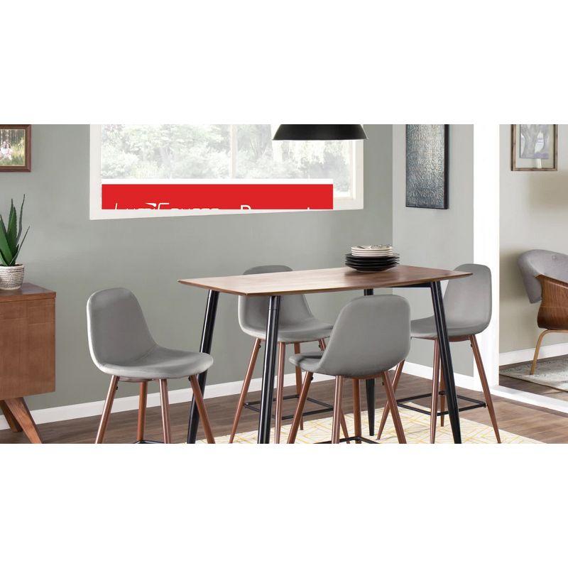 Set of 2 Pebble Metal/Polyester Dining Chairs Natural/Blue - LumiSource: Upholstered, Foam-Filled, Armless Design