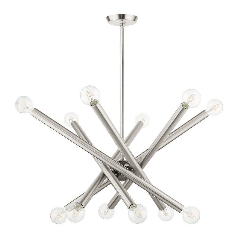 Brushed Nickel Sputnik-Inspired 12-Light Chandelier