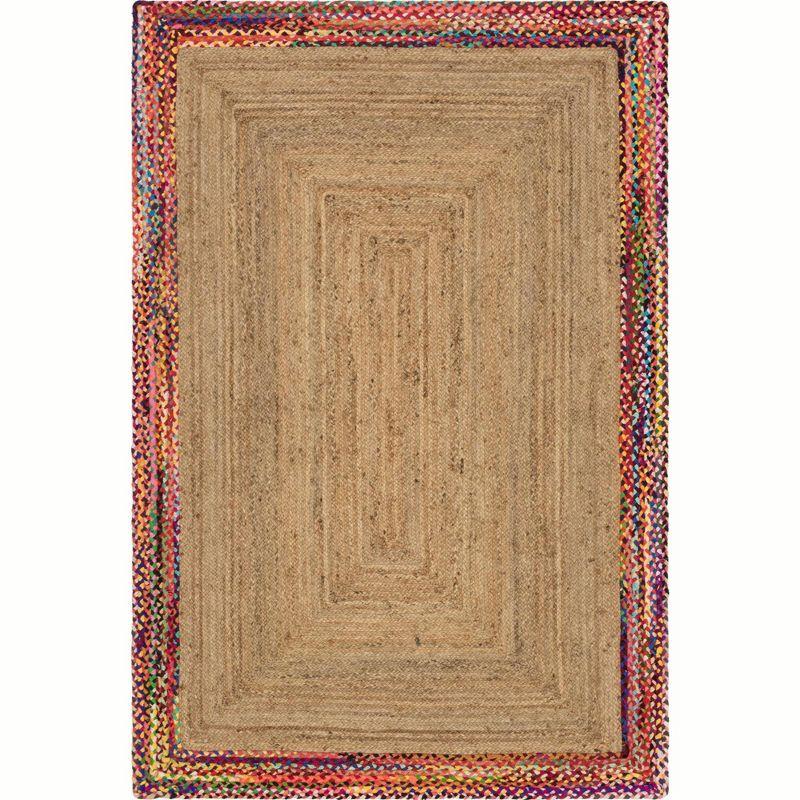 Handmade Blue and Brown Cotton Braided Reversible Rug
