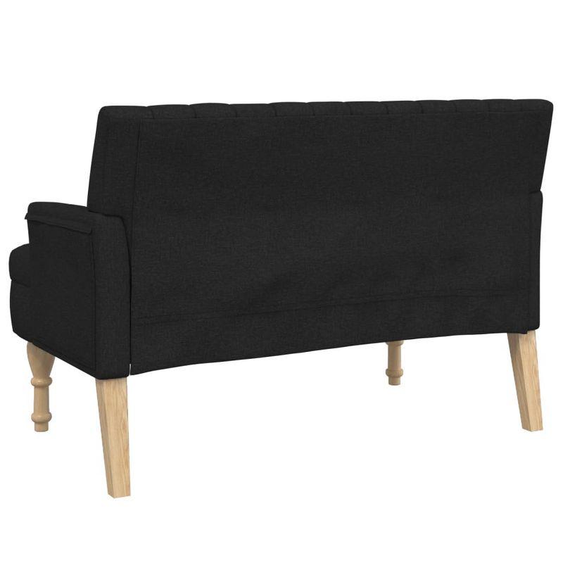 vidaXL Bench with Cushions Black 44.5 in.x25.4 in.x29.7 in. Fabric