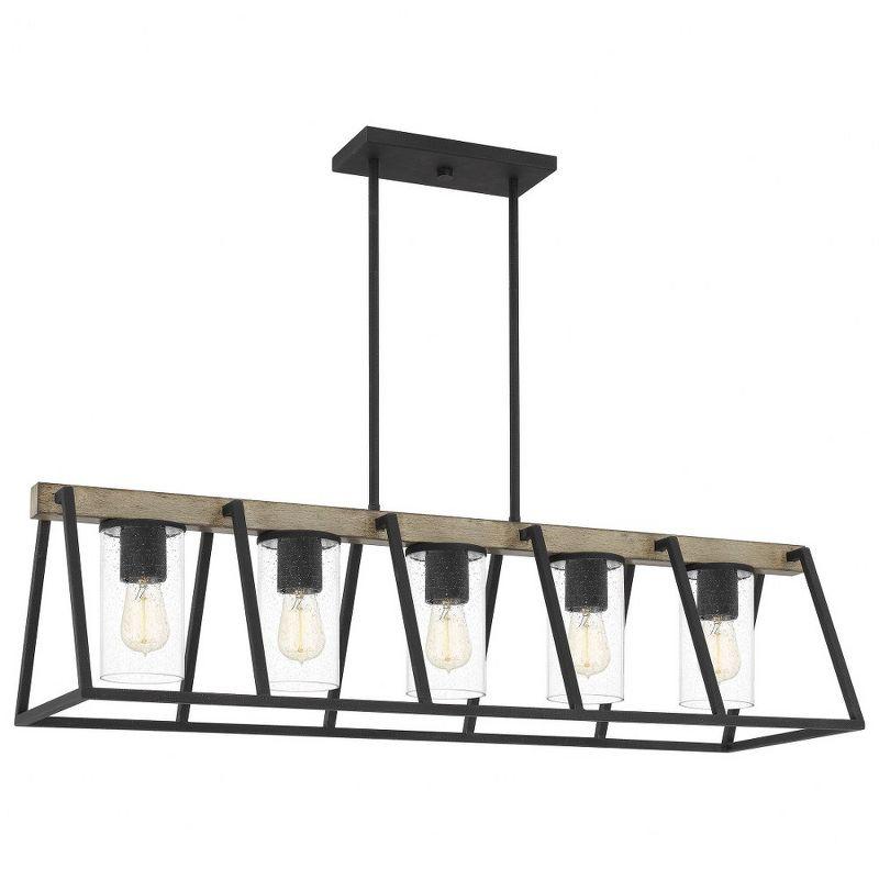 Brockton 42" Gray Ash Steel Outdoor Linear Chandelier