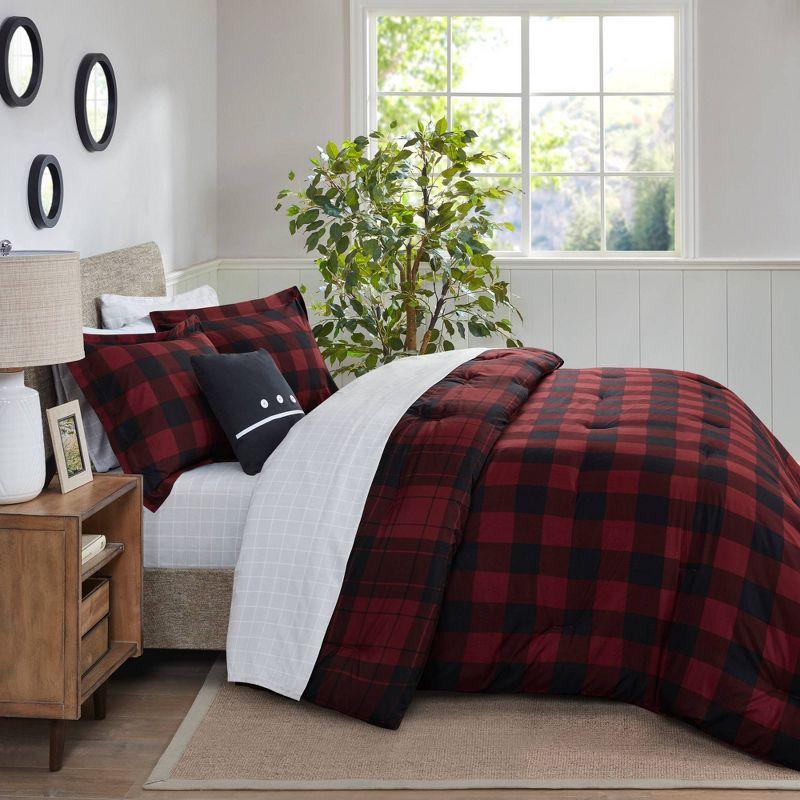 Everest Reversible Plaid Comforter Set with Bed Sheets