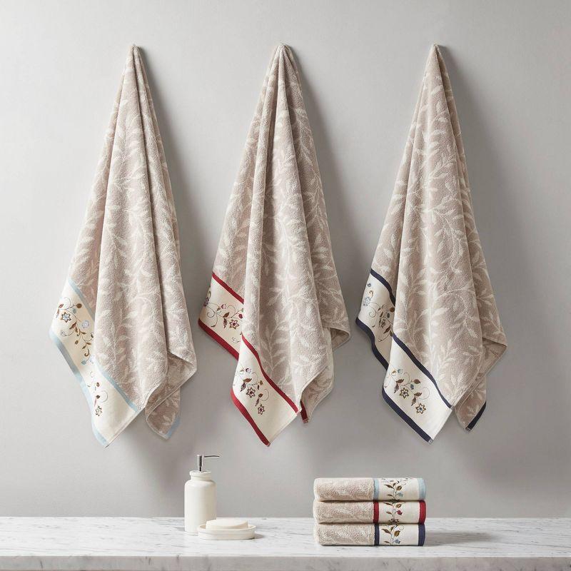 6pc Monroe Embroidered Cotton Jacquard Towel Set - Madison Park