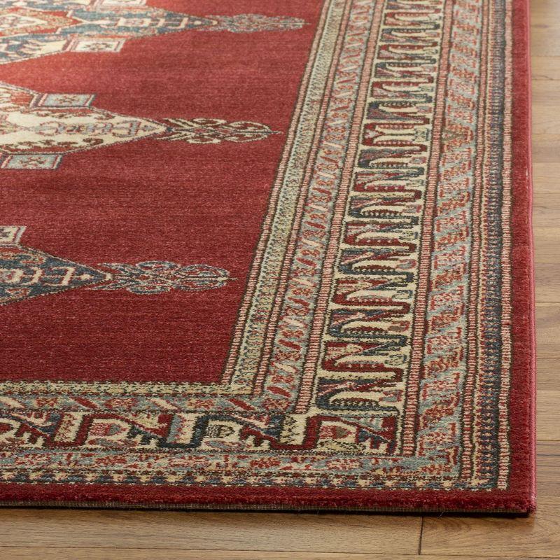 Mahal Red and Creme Synthetic Area Rug 2'-2" x 8'