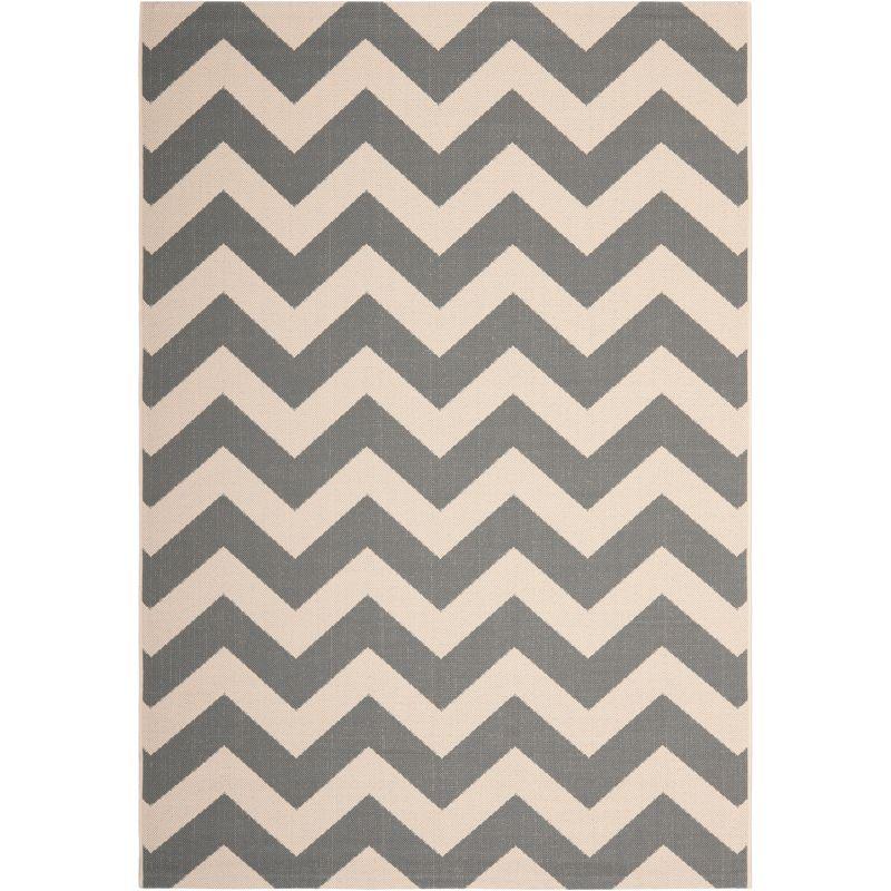 Courtyard CY6244 Power Loomed Indoor and Outdoor Area Rug - Grey/Beige - 5'3"x7'7" - Safavieh