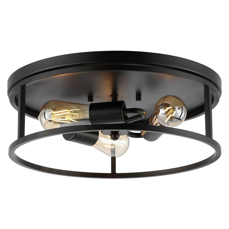 Broux 3 Light 15.75" Flush Mount - Black - Safavieh.