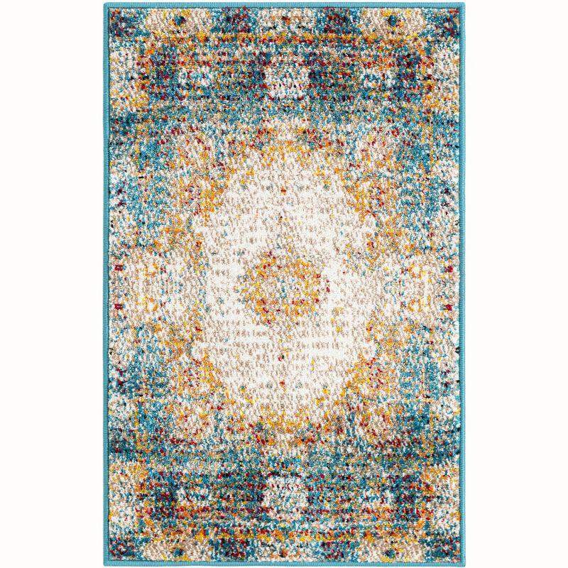 Unique Loom Rosso Collection Area Rug - Bellini (2'  x 3' 1" Rectangle Beige/Blue)
