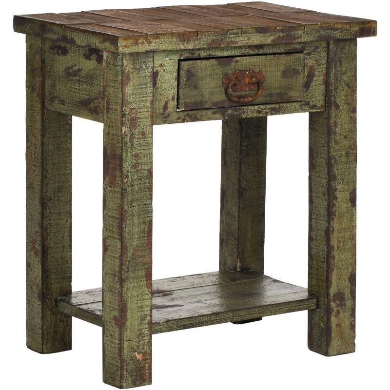 Alfred End Table - Antique Green - Safavieh.