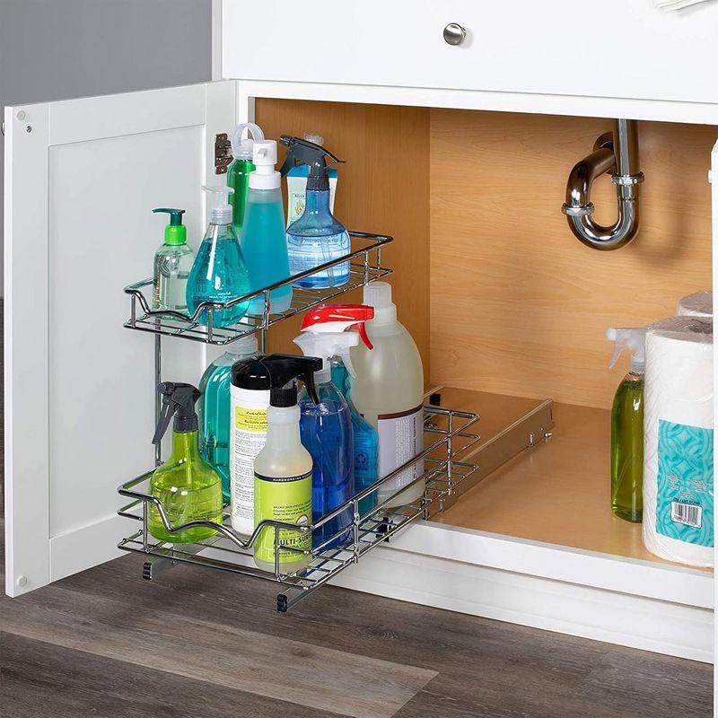 Hold N' Storage - 2 Tiers Under the Sink Organizer and Storage Pull Out - 11" W x 21" D