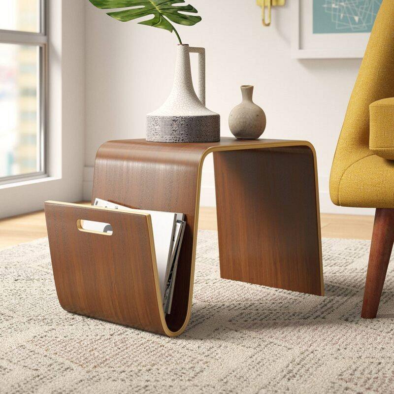 Brookside Walnut Rectangular Minimalist End Table