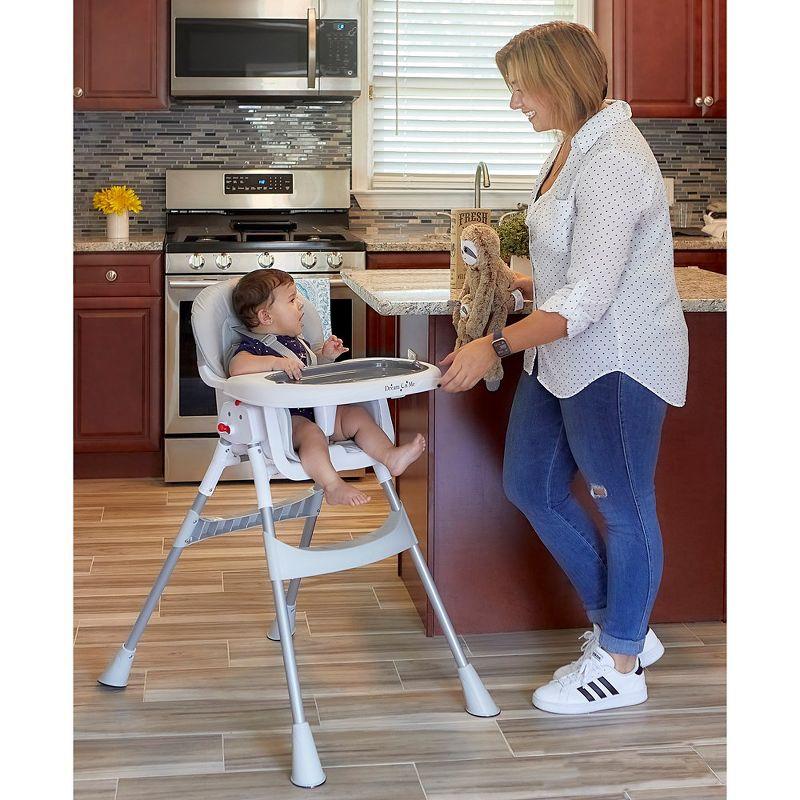 Dream On Me Portable 2-In-1 Table Talk High Chair - Convertible Compact and Lightweight, Grey