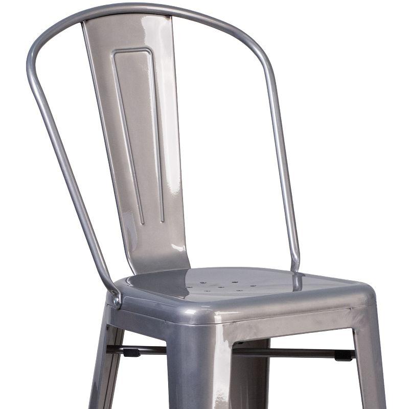 Flash Furniture 30'' High Clear Coated Indoor Barstool with Back