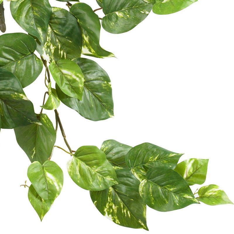 Pothos Hanging Bush 3pk (30") - Nearly Natural: Artificial Variegated Leaves, Indoor Decor, Silk Foliage