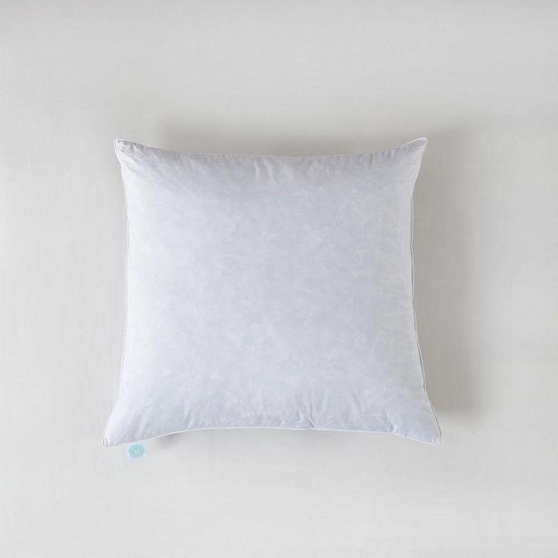 Euro 26x26 White Cotton Feather Firm Pillow Set