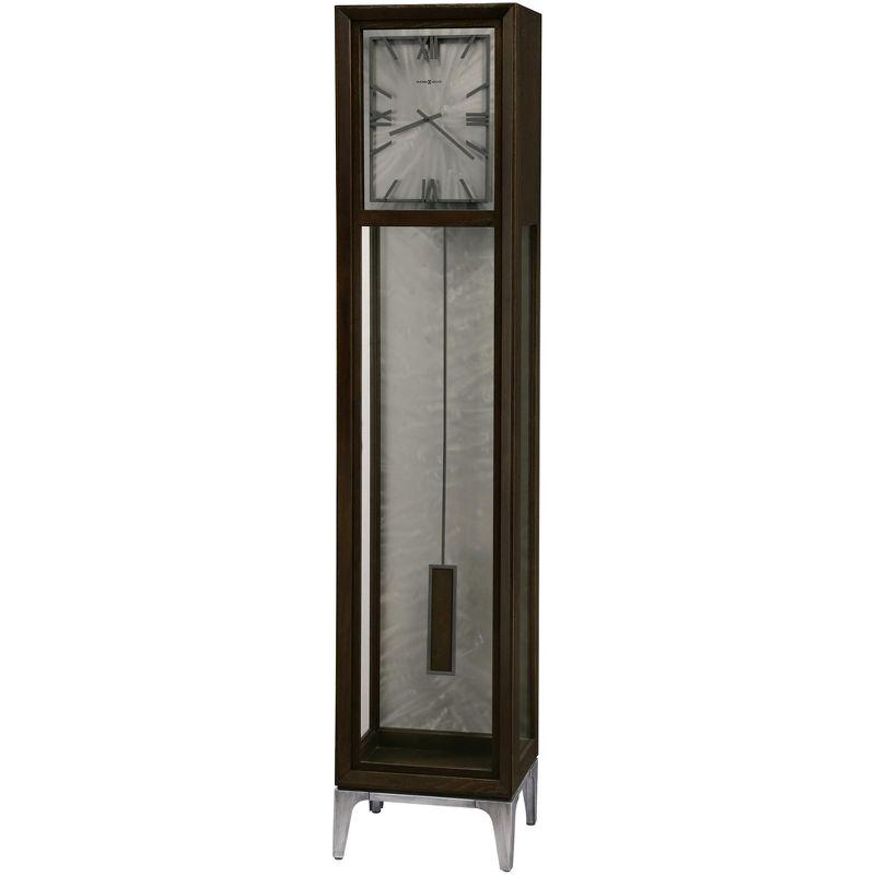 Dark Coffee Oak Transitional Floor Clock with Quartz Movement